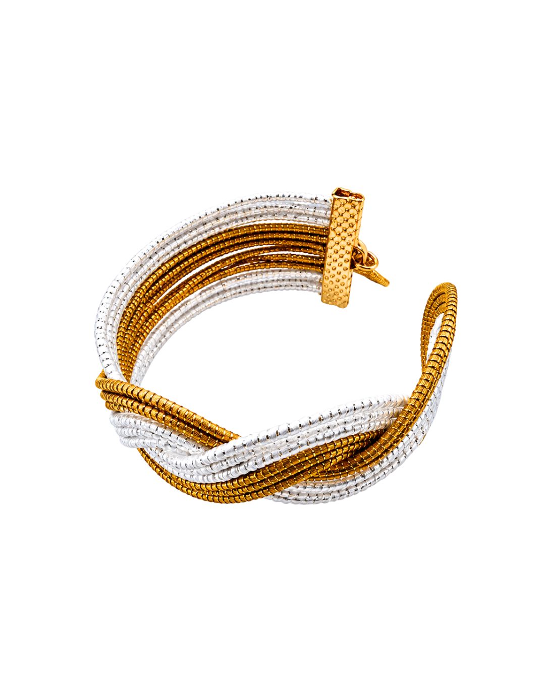 Golden Grass Braided Bracelet with Gold Details