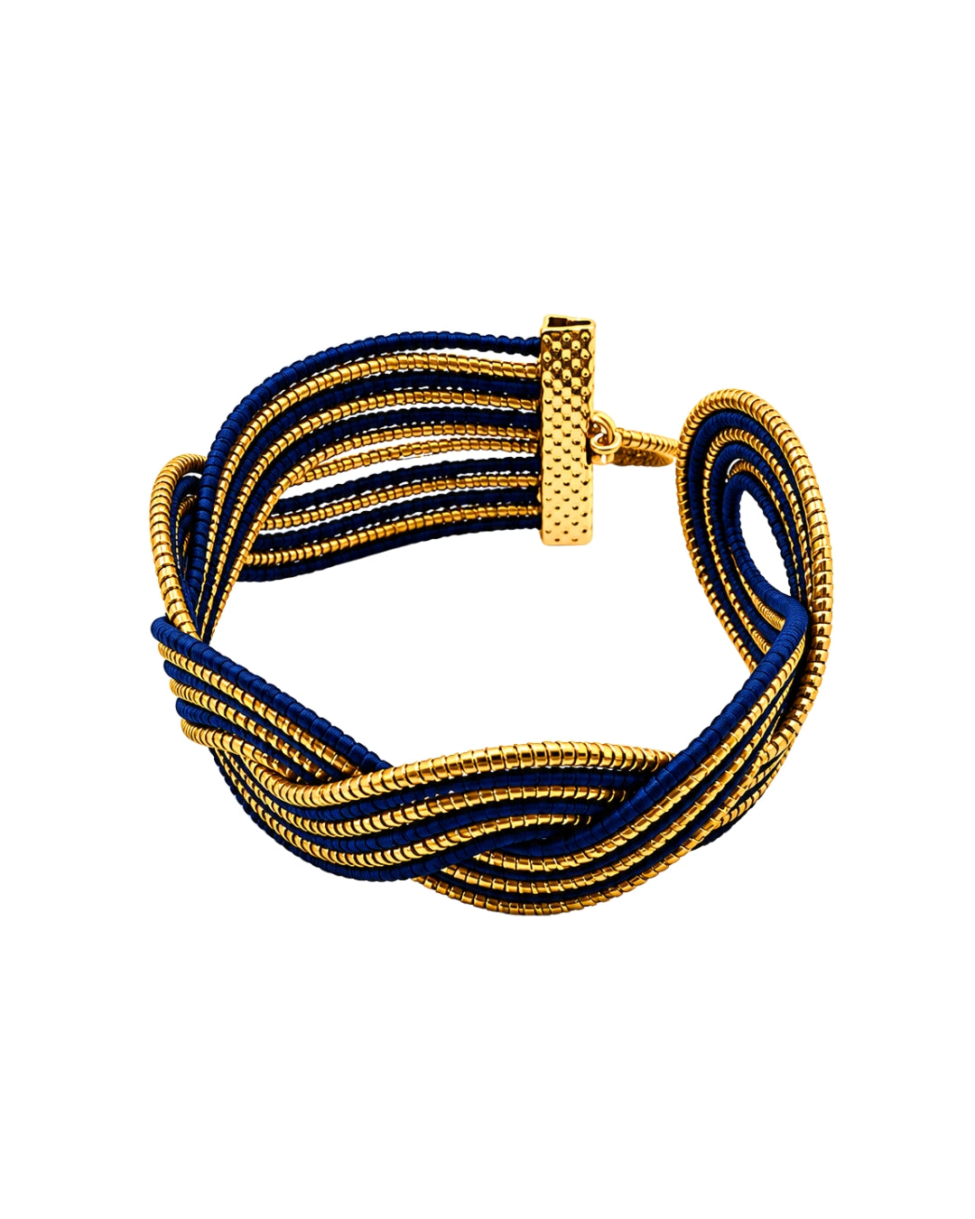 Golden Grass Braided Striped Bracelet