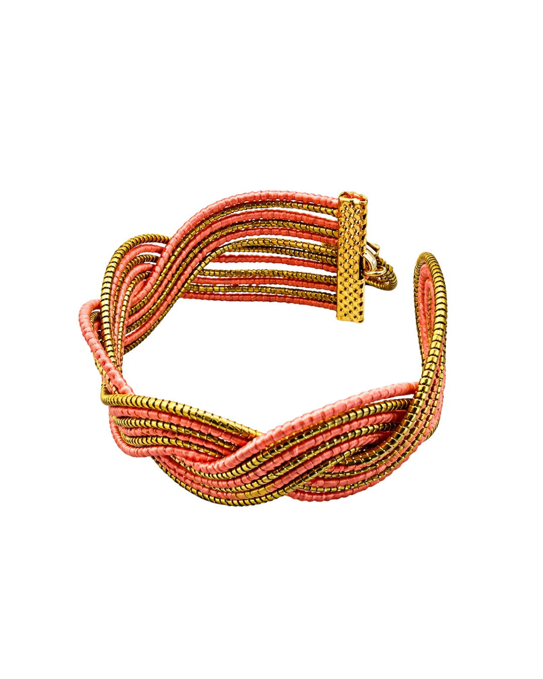 Golden Grass Braided Striped Bracelet