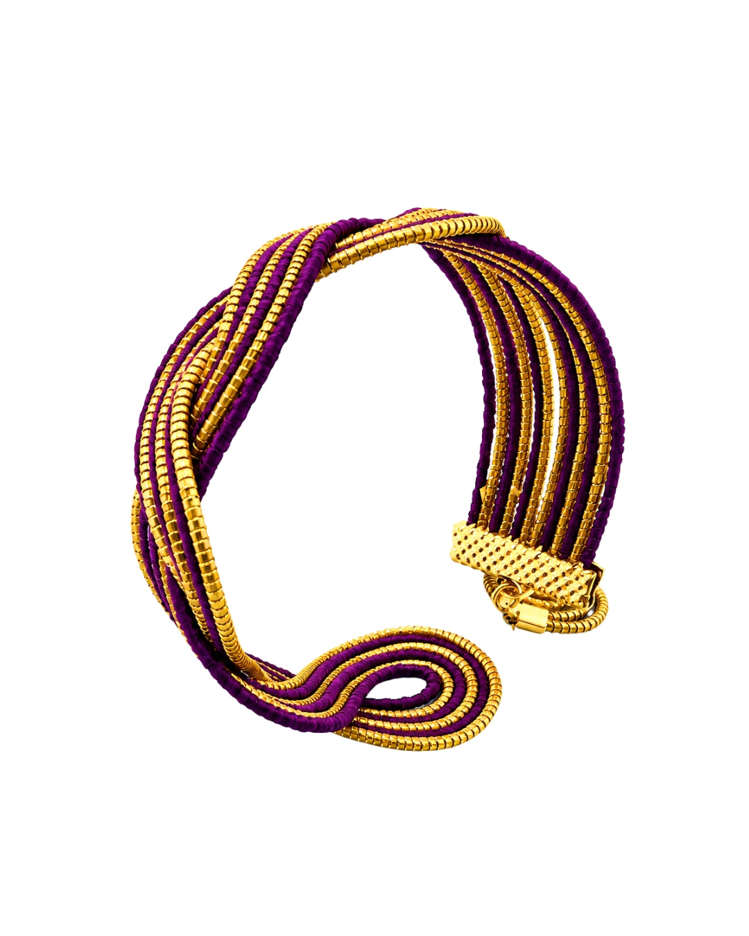 Golden Grass Braided Striped Bracelet