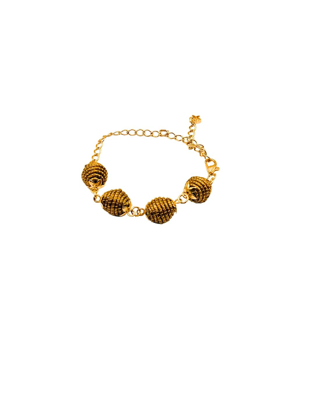 Golden Grass Bracelet with Spheres
