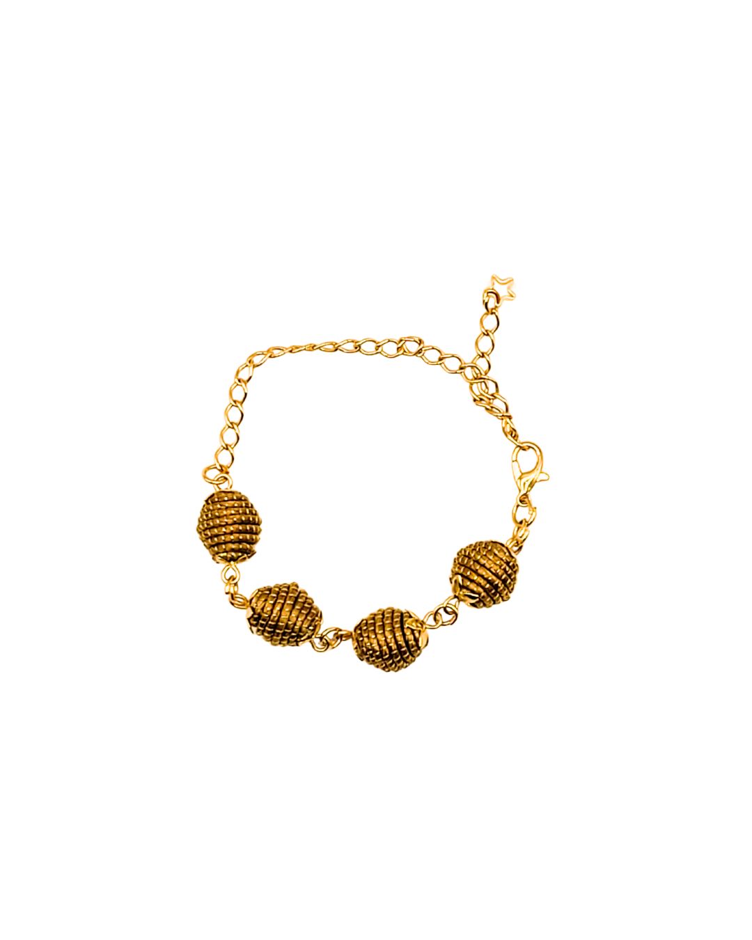Golden Grass Bracelet with Spheres