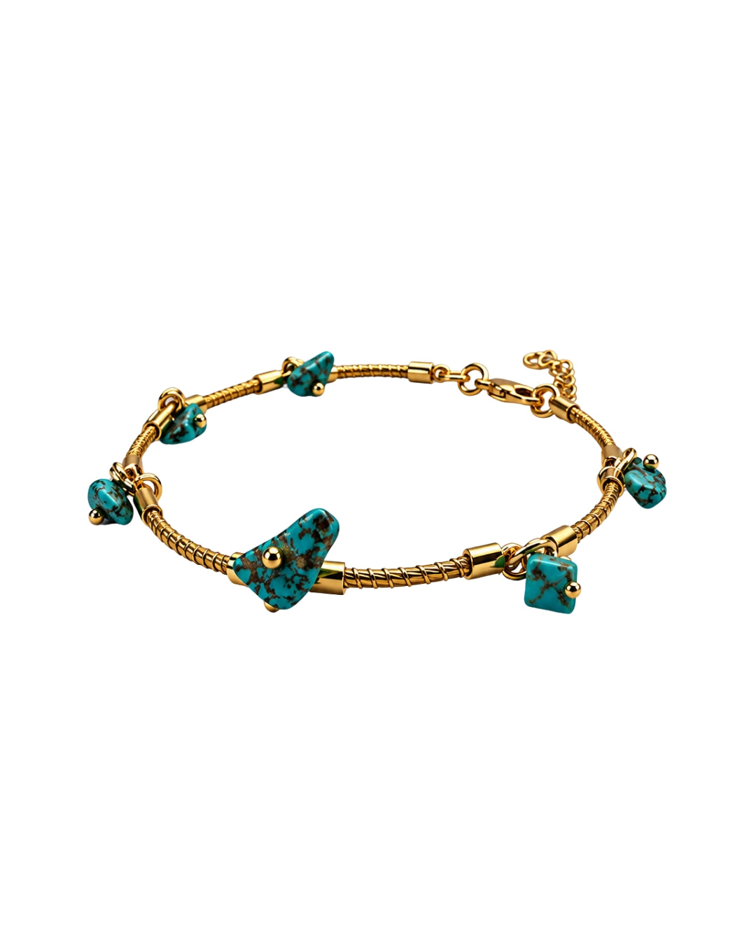 Turquoise Charm Golden Grass Bracelet