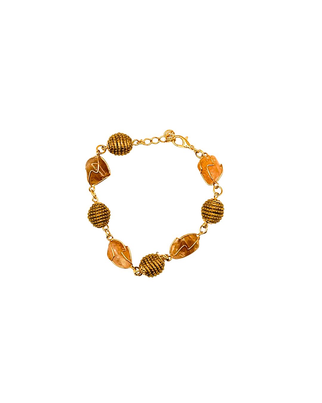 Golden Grass Bracelet with Stones