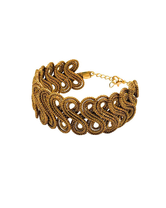 Golden Grass Curves Bracelet
