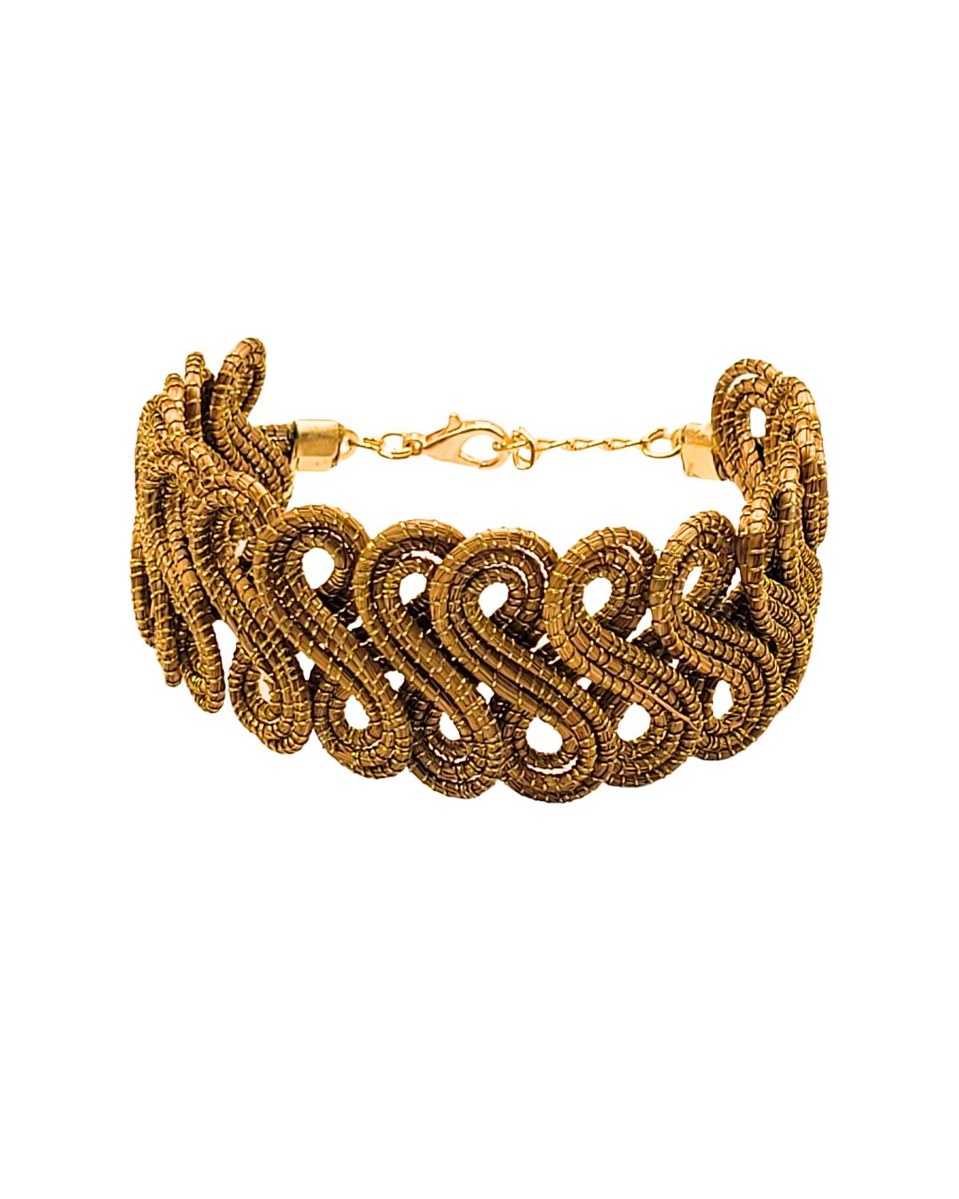 Golden Grass Curves Bracelet