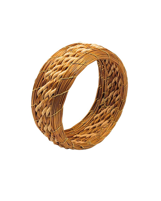 Golden Grass White Braided Bracelet