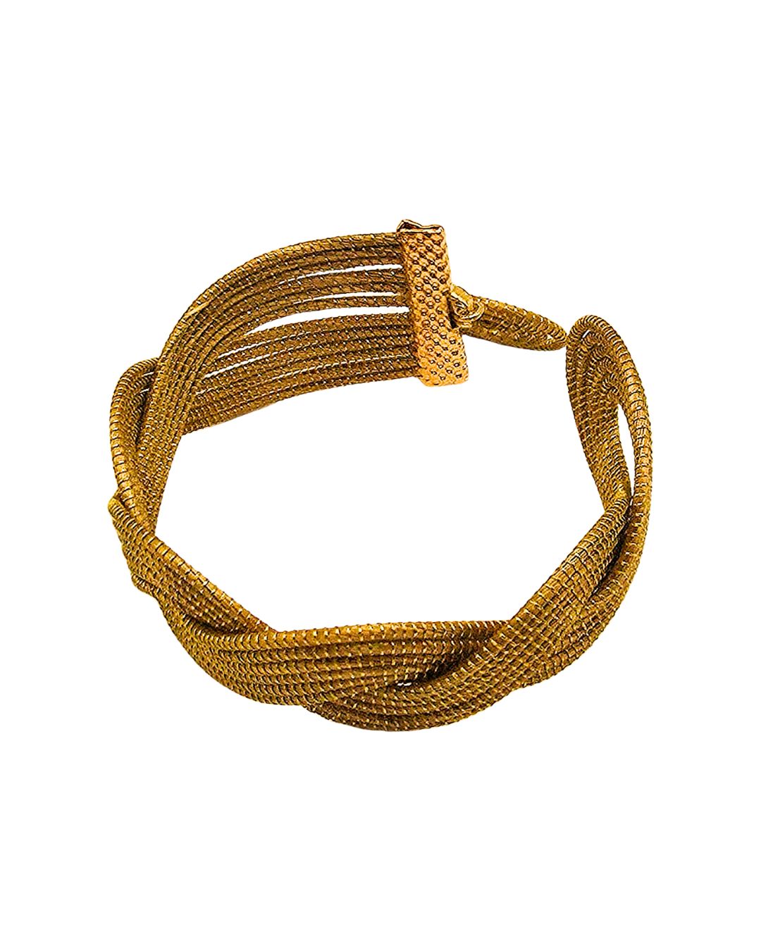 Golden Grass Braided Bracelet with Gold Details