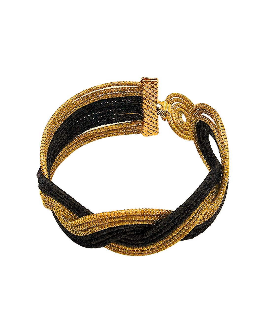 Golden Grass Braided Bracelet with Gold Details