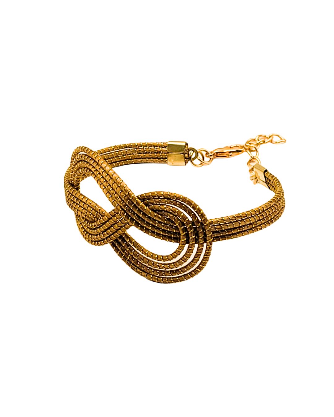 Golden Grass Bracelet with Infinity Knot