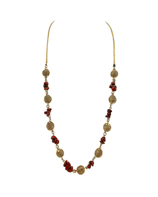 Golden Aurora Necklace with Natural Stones